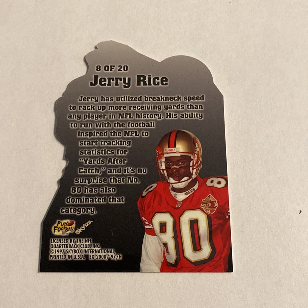 Jerry Rice HOF fleet of foot skybox 1997 Football Card Vintage Collectible - Picture 2 of 4